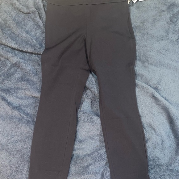 1901 Stretch Cropped Navy Blue Slacks Pants Trousers Size 10 - Picture 3 of 3